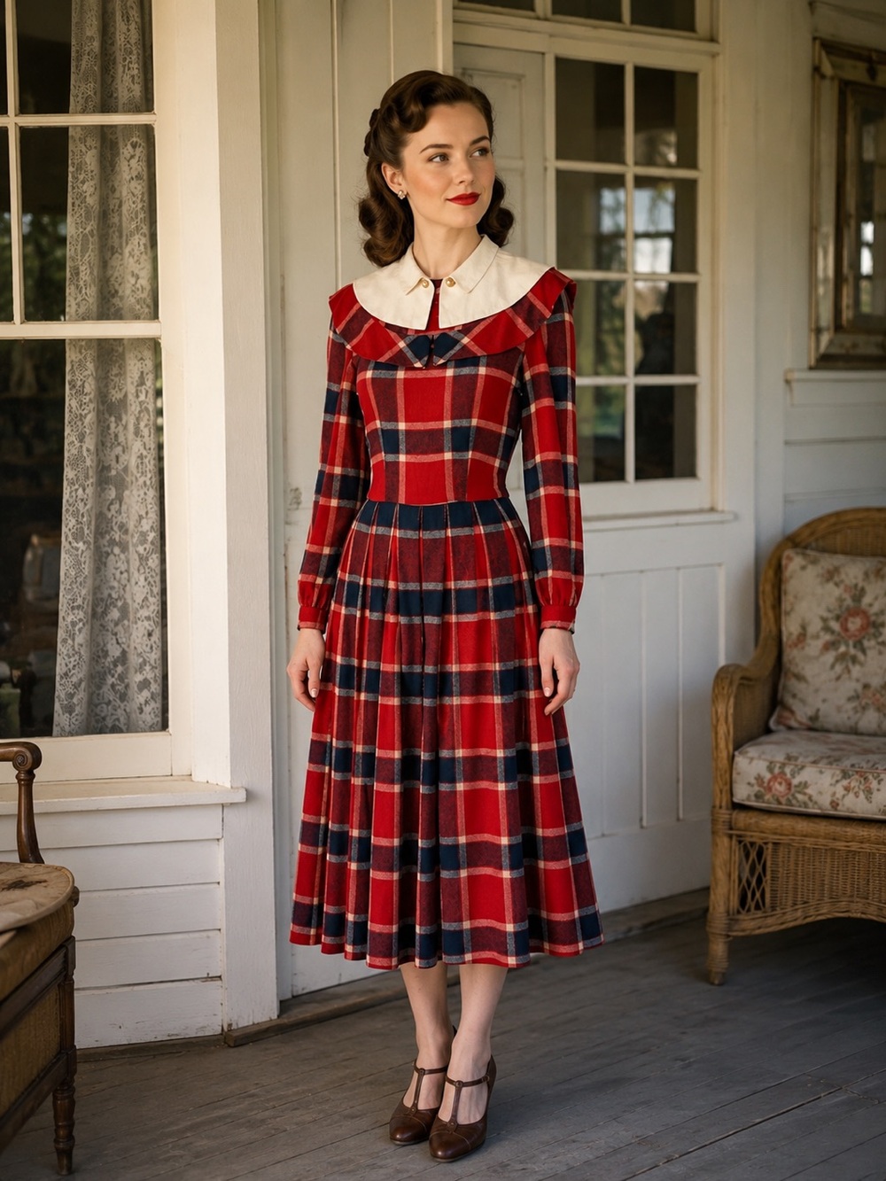 Vintage 1940s Wool Dress - Carole King Junior